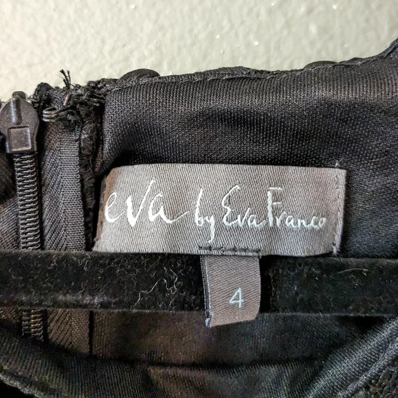 Eva Franco Black Jamila Cap Sleeve Cut Out Floral Lace Midi Dress Size 4 - Picture 8 of 10